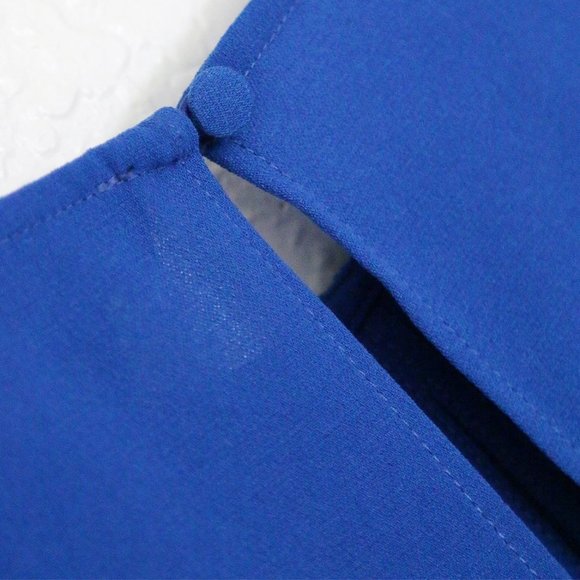 Topshop Dress Wide Half Sleeves Knot Tie Front Cobalt Royal Blue Mini Dress US 8 - Picture 15 of 16